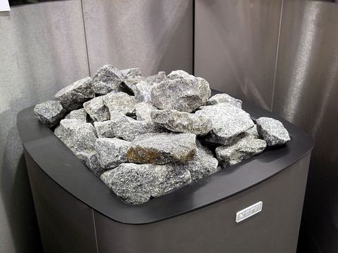 Sauna stones on heater