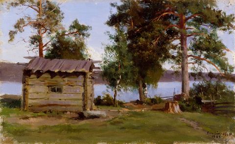 Eero Järnefelt - Chimneyless Sauna - A-2012-319 - Finnish National Gallery